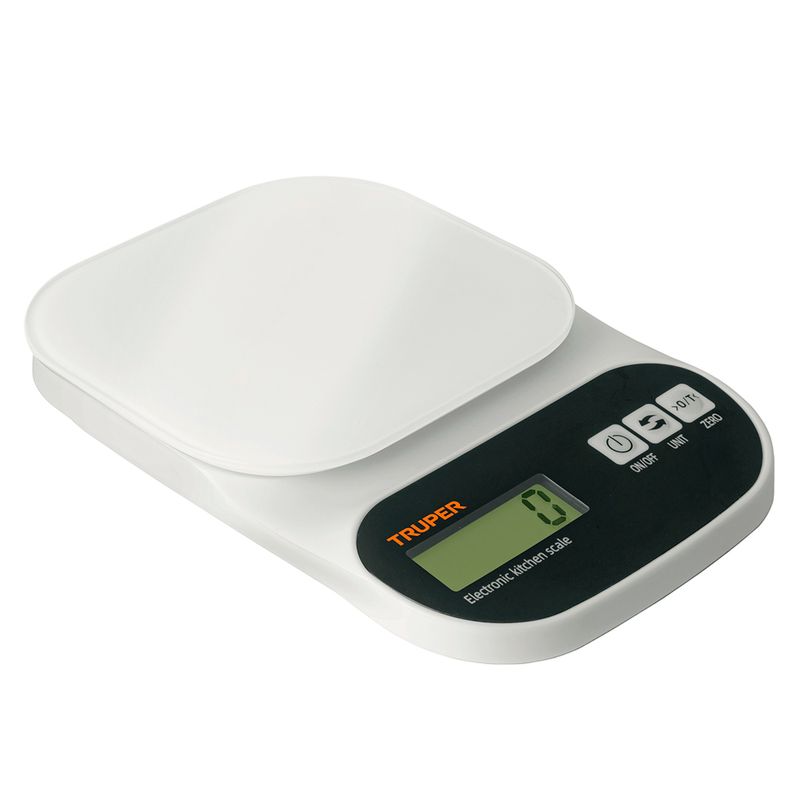 TRUPER - Báscula Digital Plato de Vidrio 5 kg BASE-5EC Truper