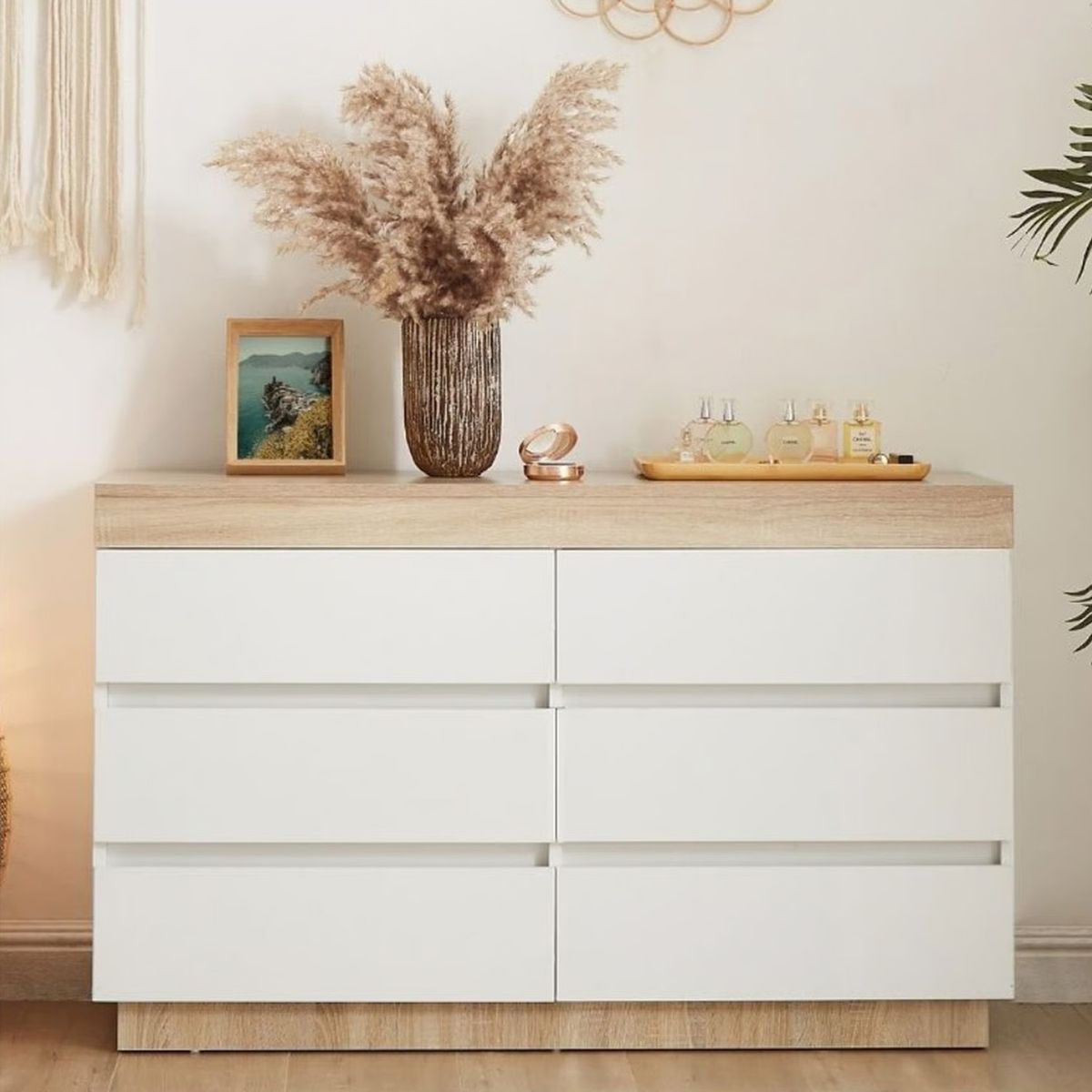 VENTITAS HOME - Combo Cómoda 6 Cajones + 2 Veladores Catriona Ventitas Home