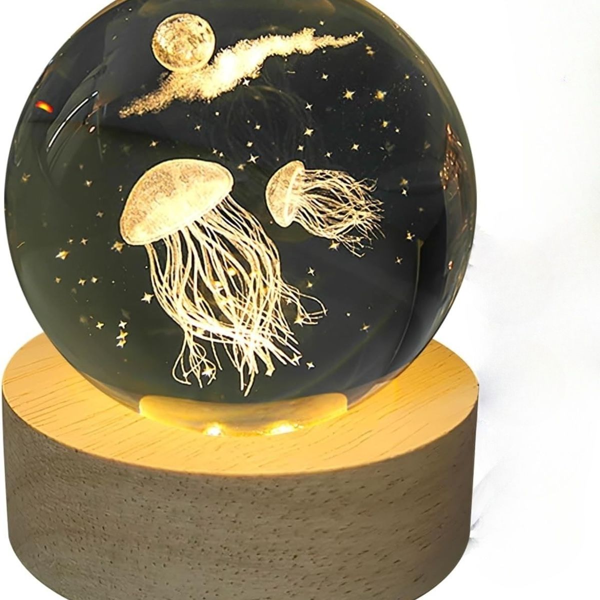 GENERICO - ESFERA DE CRISTAL GRANDE LÁMPARA LUZ LED ADORNO MEDUSA DECORATIVO 3D