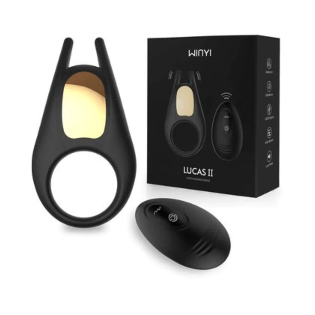 CINO TECHNOLOGY - ANILLO VIBRADOR LUCAS 2 CON USB PARA EL PENE