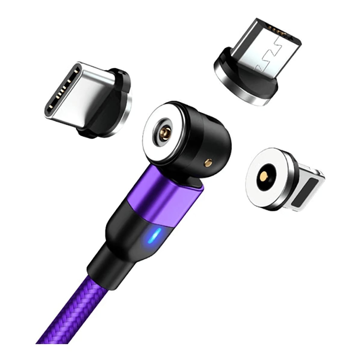 GENERICO - Cable Magnetico 2A Greenport Morado 2 metros