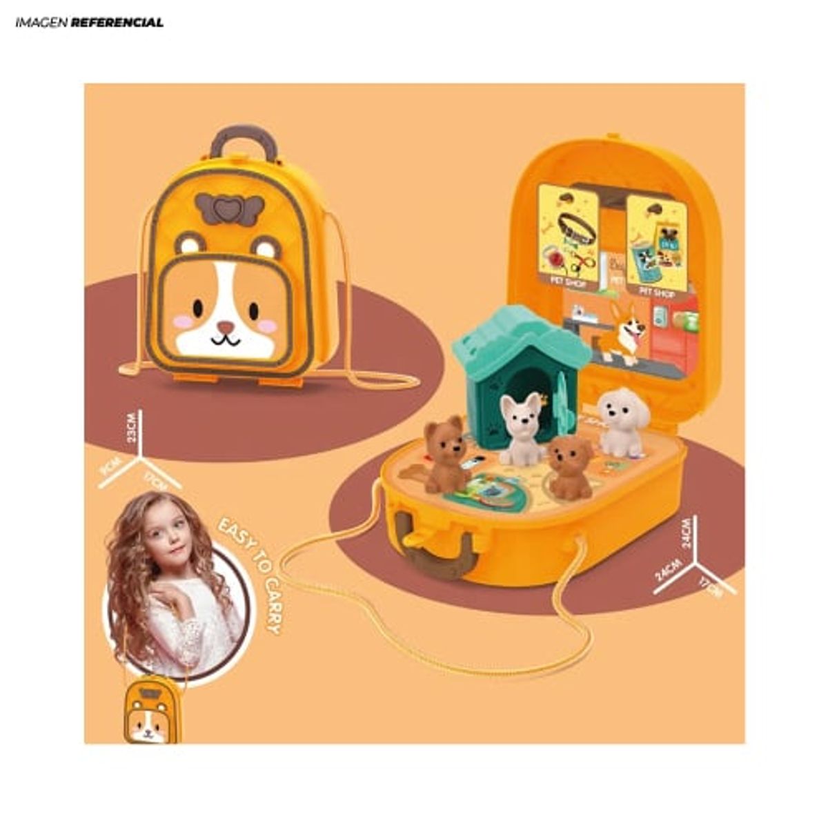 GENERICO - Juguete Set de Mascotas Divertido Mochila Pet Shop