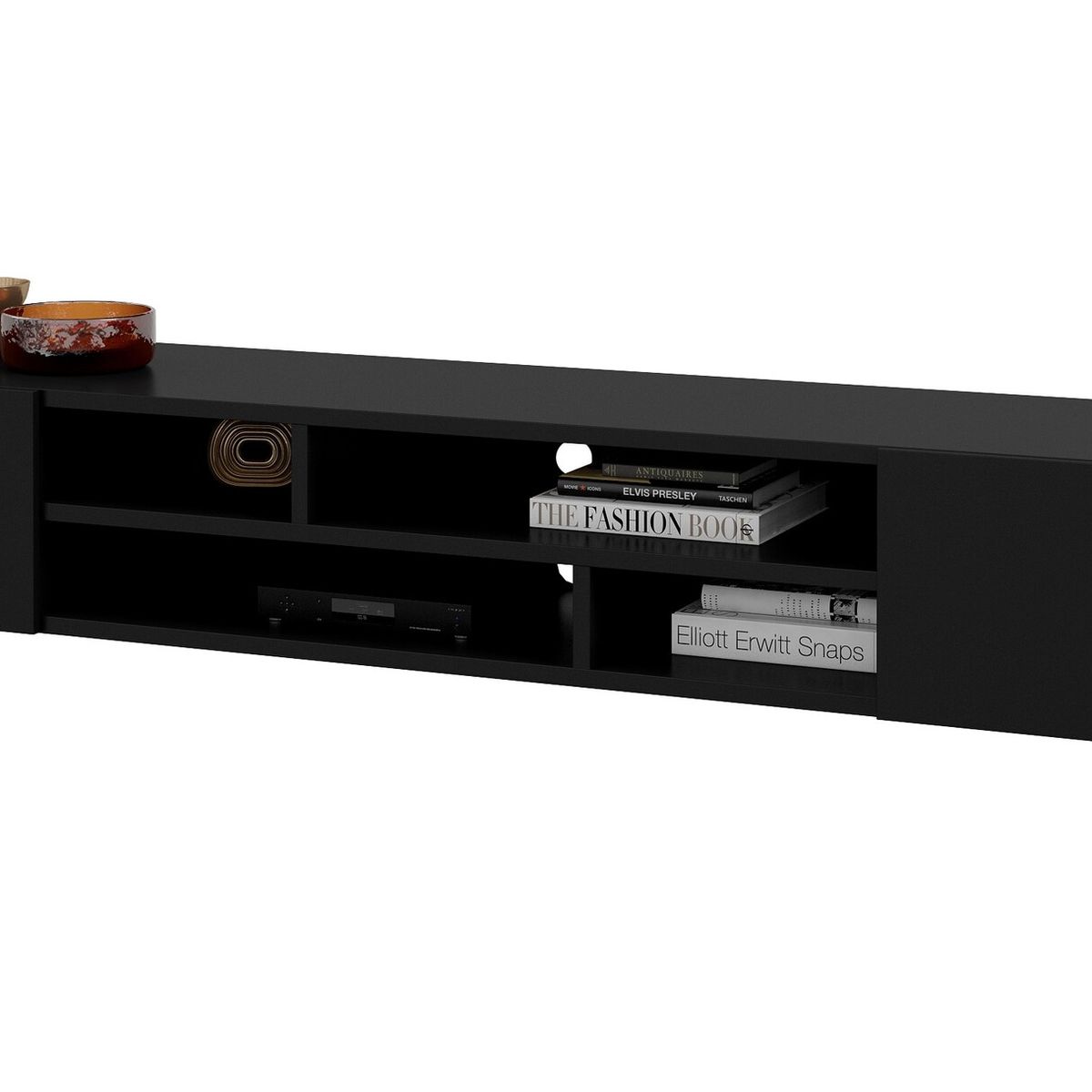 TU MESITA - Mesa de TV Flotante Genius color Negro 2 puertas TU MESITA