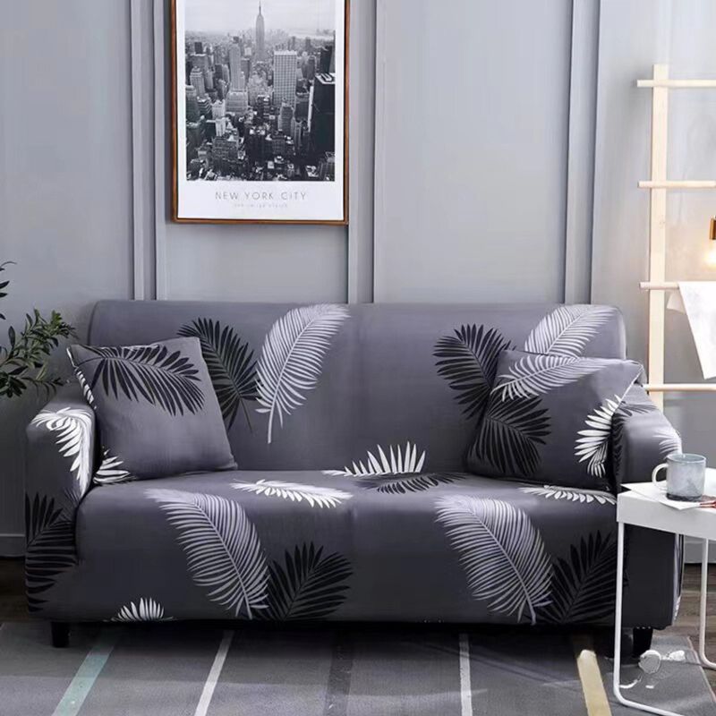 SALA FABULOSA - Funda de mueble 3-2-1 Lycra estampado con fundas de cojín PLUMA ENCANTADA
