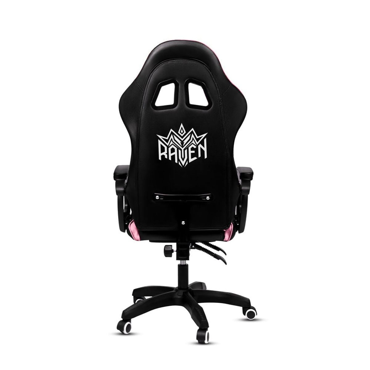 XION - Silla Gamer Luces RGB Raven 135° Reposapiés y Masajeador - Rosa
