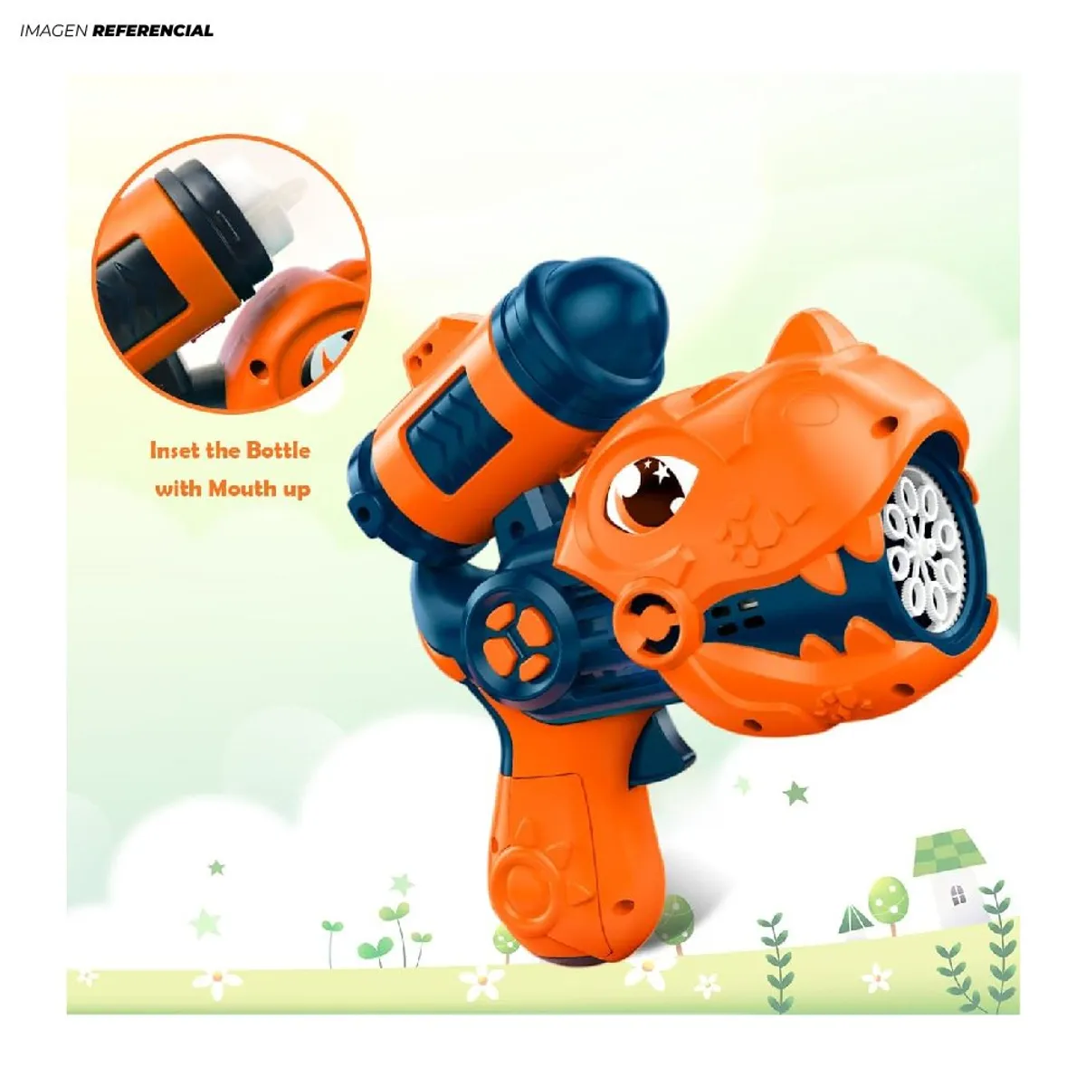 GENERICO - Pistola de Juguete Burbujas Dino para Niños