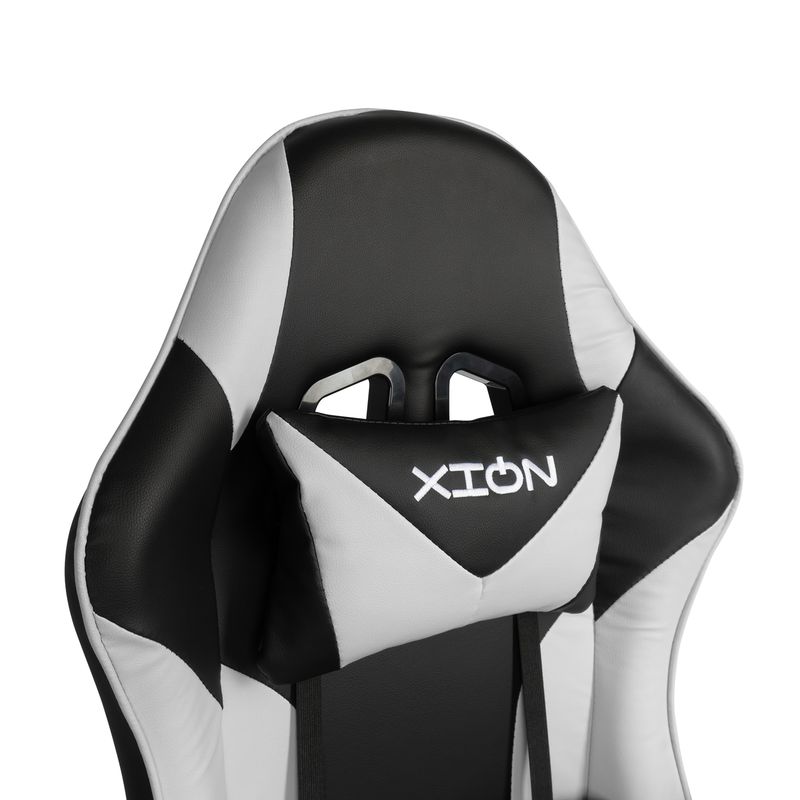 XION - SILLA GAMER ERGONÓMICA CON MASAJEADOR Y REPOSAPIÉS 135° TITAN BLANCO