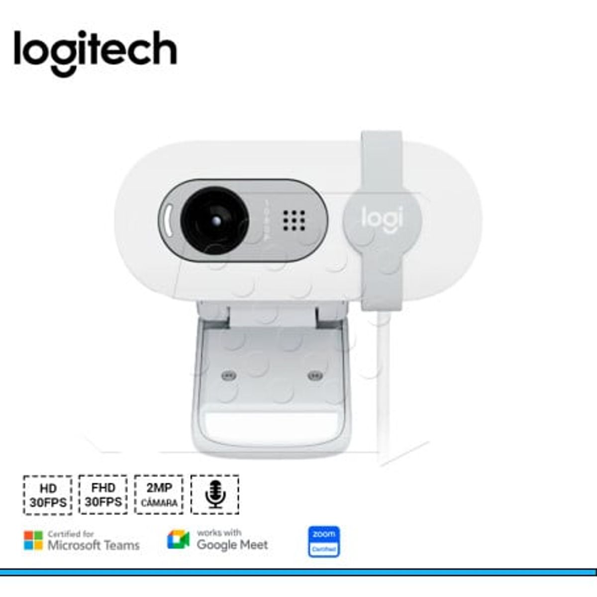 LOGITECH - CAMARA LOGITECH BRIO 100 FHD 1080P USB-A WHITE