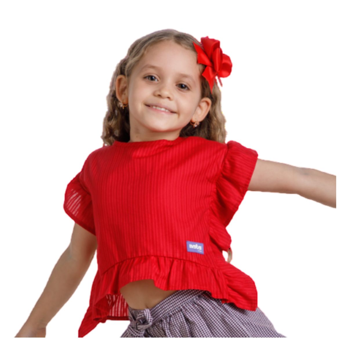 NATA COTON - BLUSA BOBOS ROJO ALGODON