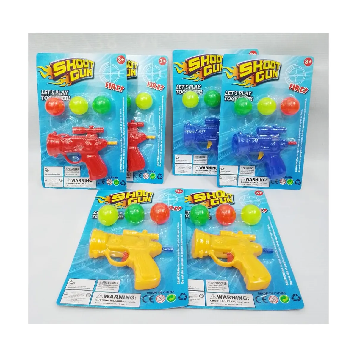 GENERICO - Shoot Gun Lanza Bolas Para Niños (PACK DE 6 UNIDADES)