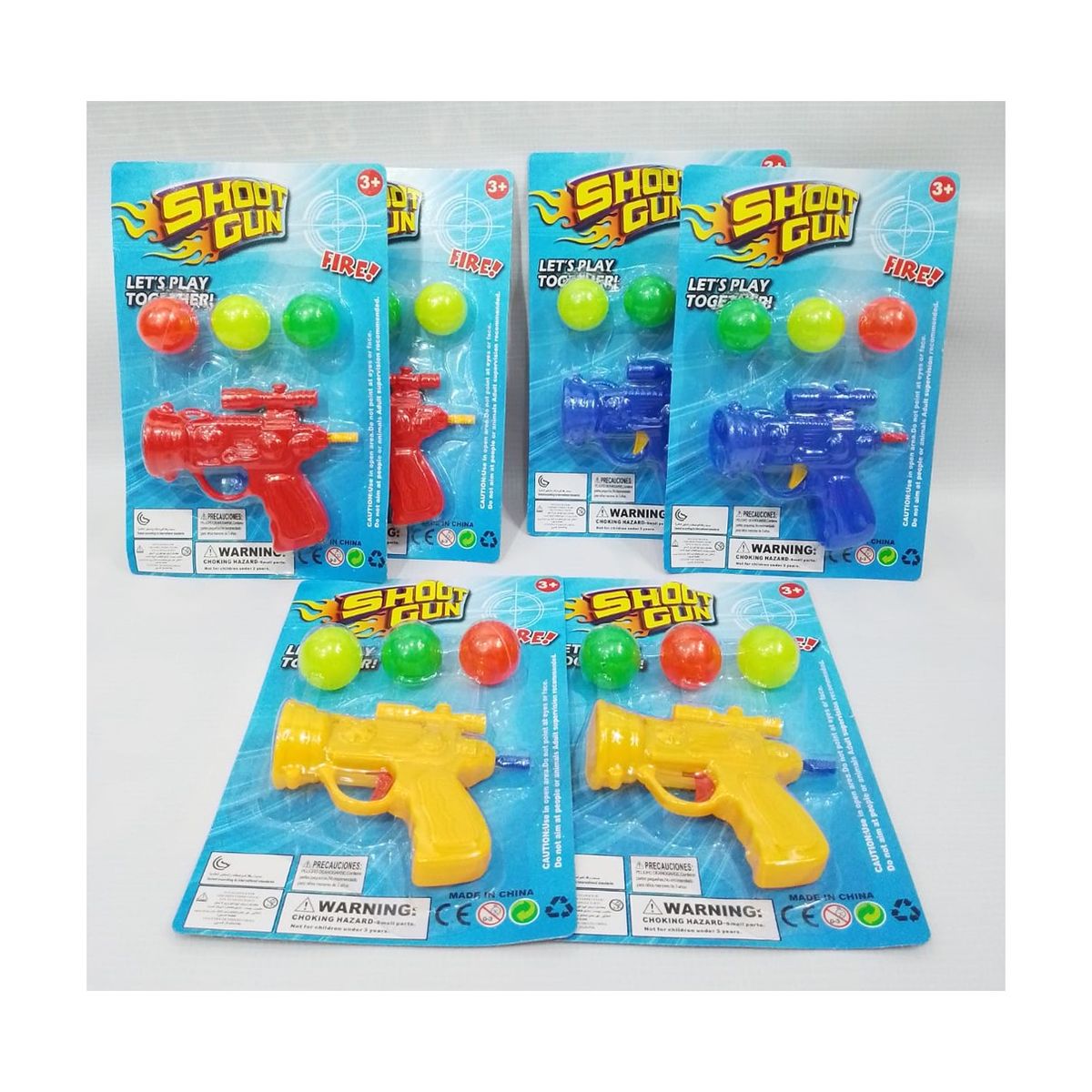 GENERICO - Shoot Gun Lanza Bolas Para Niños (PACK DE 6 UNIDADES)