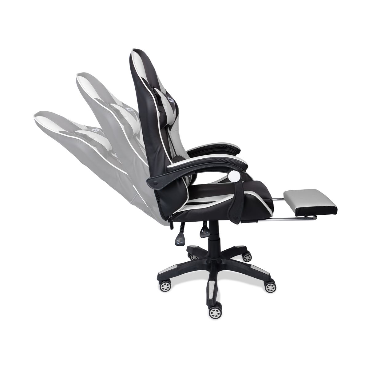 XION - SILLA GAMER ERGONÓMICA CON MASAJEADOR Y REPOSAPIÉS 135° TITAN BLANCO