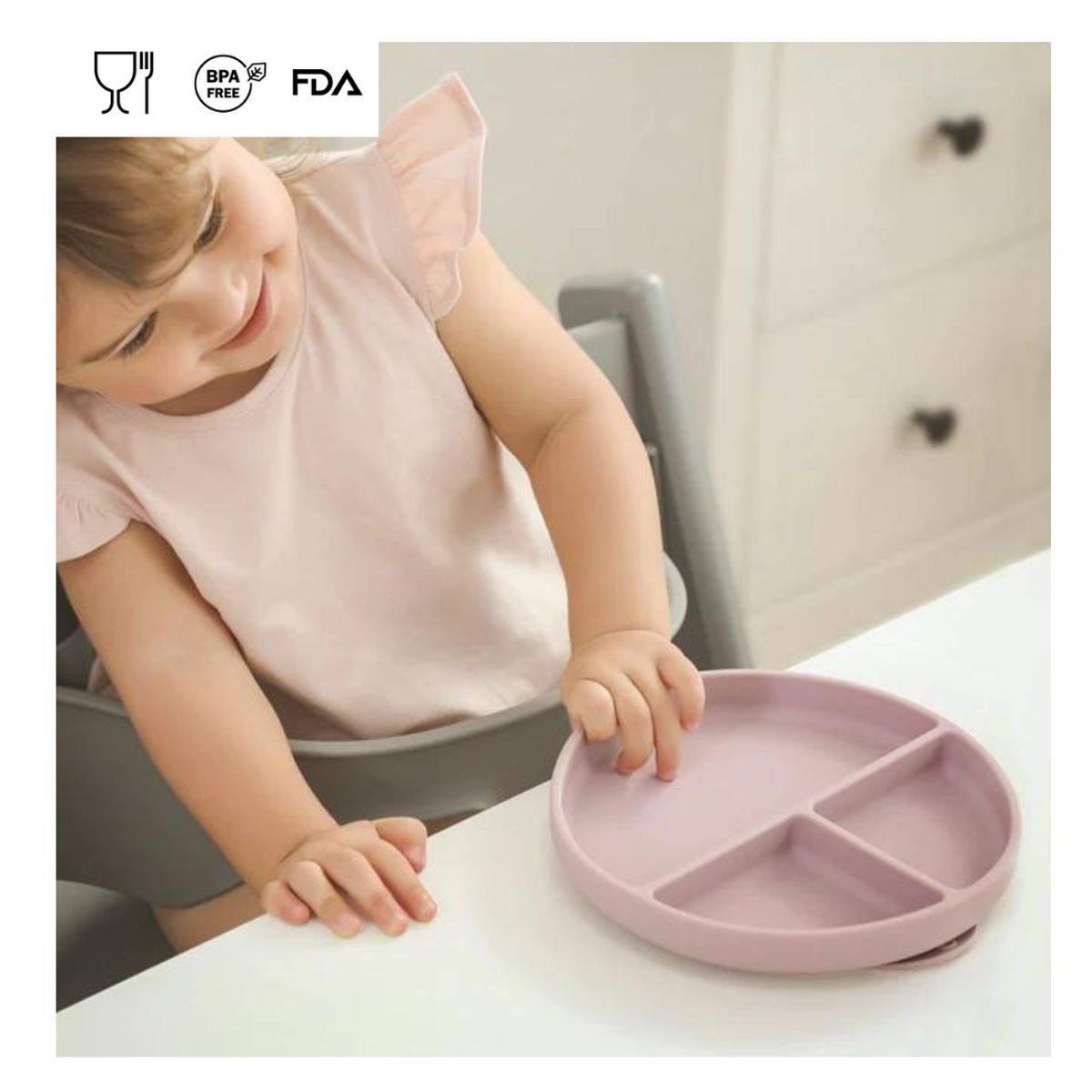 GENERICO - PLATO DE 3 DIVISIONES LILA  - VERSATINO