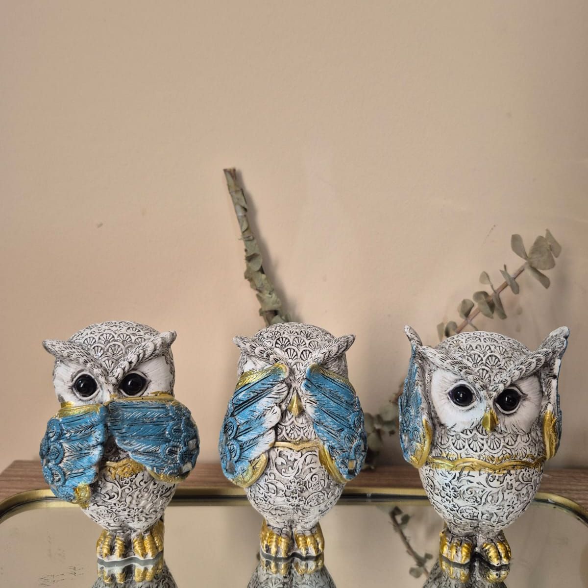 GENERICO - Trío De Búhos Sabios 11x 6x3 cm