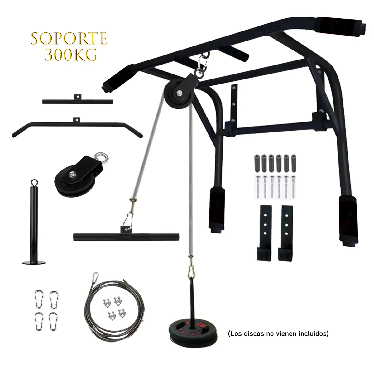 HOLGU - Barra 2 en 1 Calistenia Crossfit + Sistema Polea Adaptable