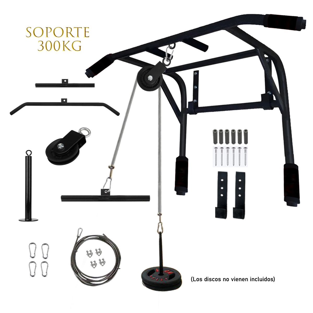 HOLGU - Barra 2 en 1 Calistenia Crossfit + Sistema Polea Adaptable