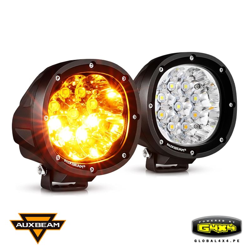 AUXBEAM - 2 FAROS LED CUBO AUXBEAM 4' 90W 6 MODES LUZ AMBAR Y BLANCA