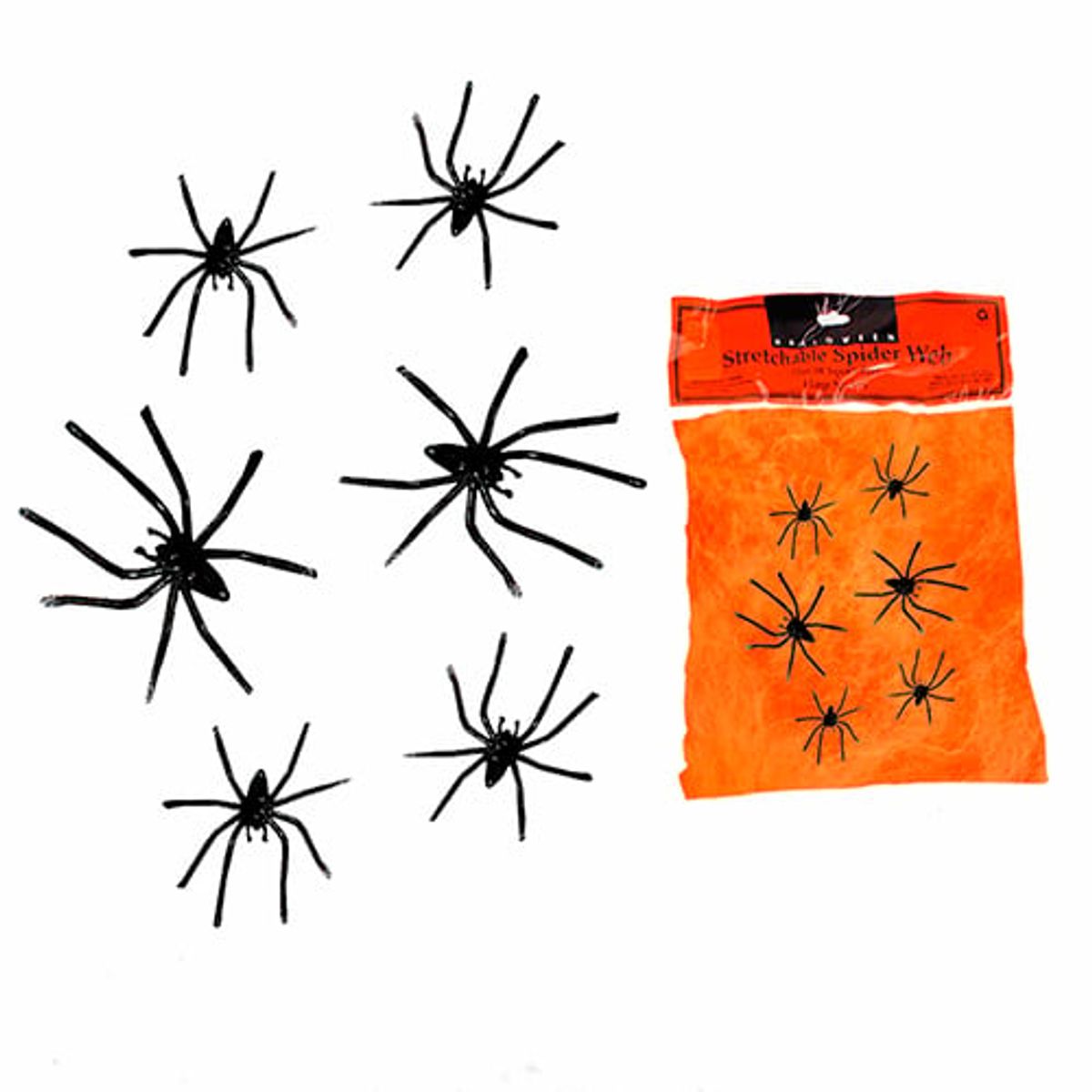 GENERICO - Halloween Tela de araña Anaranjado  de 300g + arañas