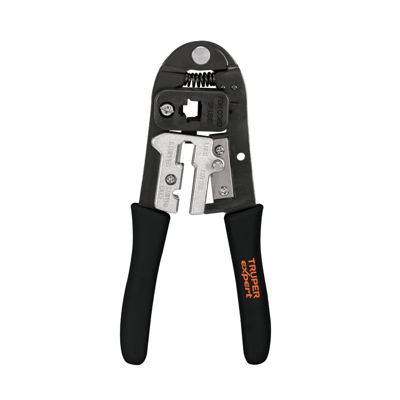 TRUPER - Pinza 8" ponchadora para cables RJ-45, 8 contactos