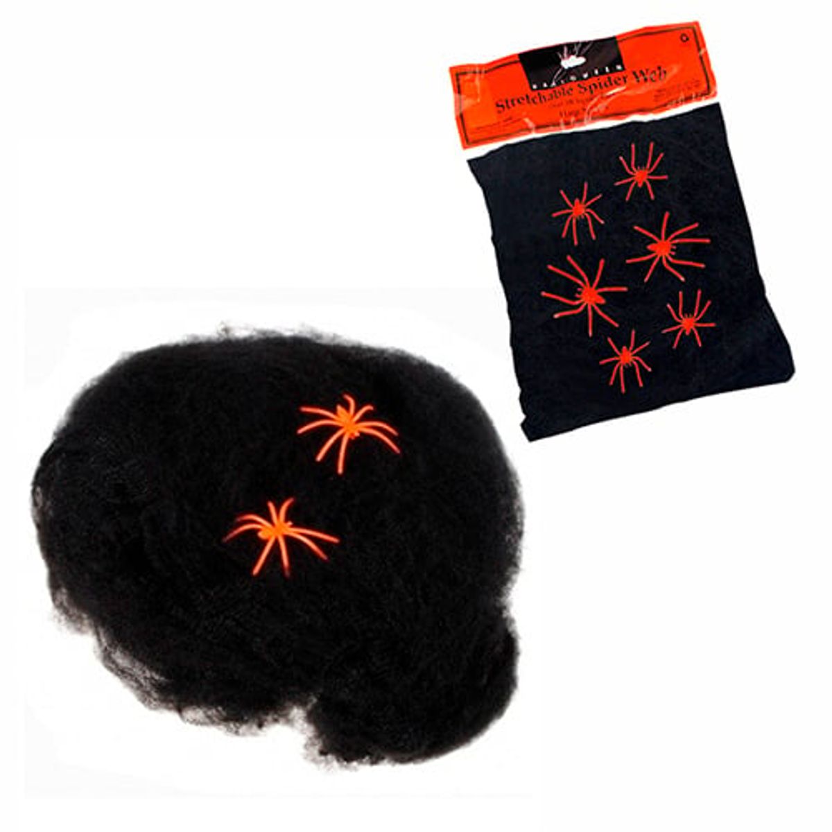 GENERICO - Halloween Tela de araña Negro de 300g + arañas