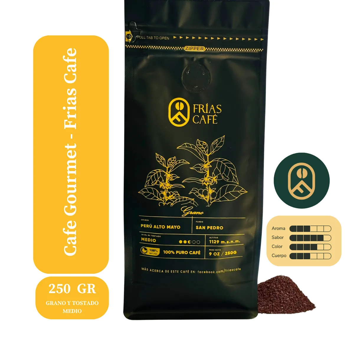 GENERICO - Café De Origen Gourmet Grano Entero Frias Cafe 250 gr