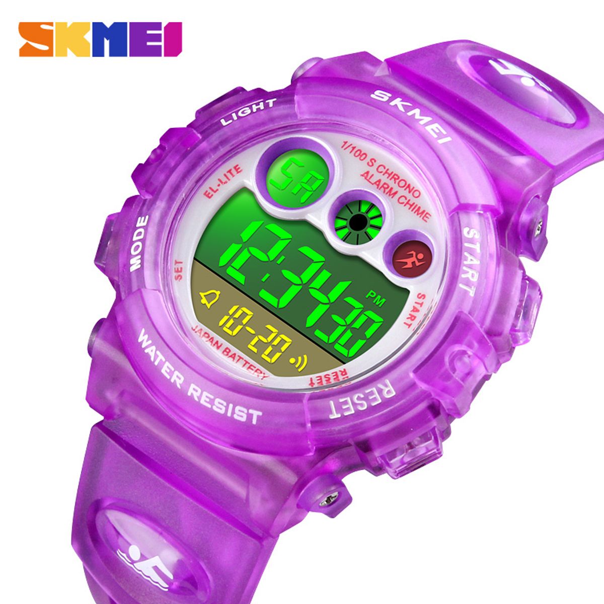 SKMEI - Reloj Skmei 1451 original Morado con luces para niñas_.
