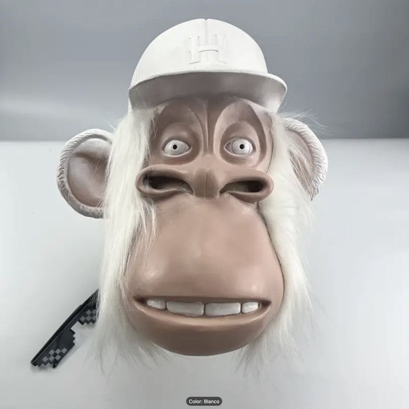 GENERICO - Máscara de Gorila Blanca de Látex  Divertida y Realista