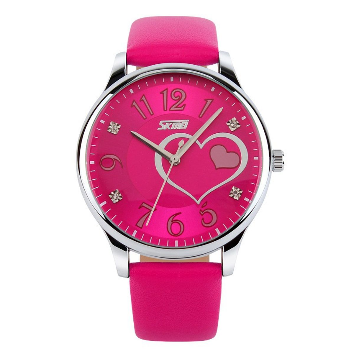SKMEI - RELOJ SKMEI 9085 ROSA CORREA CUERO PARA MUJER_.