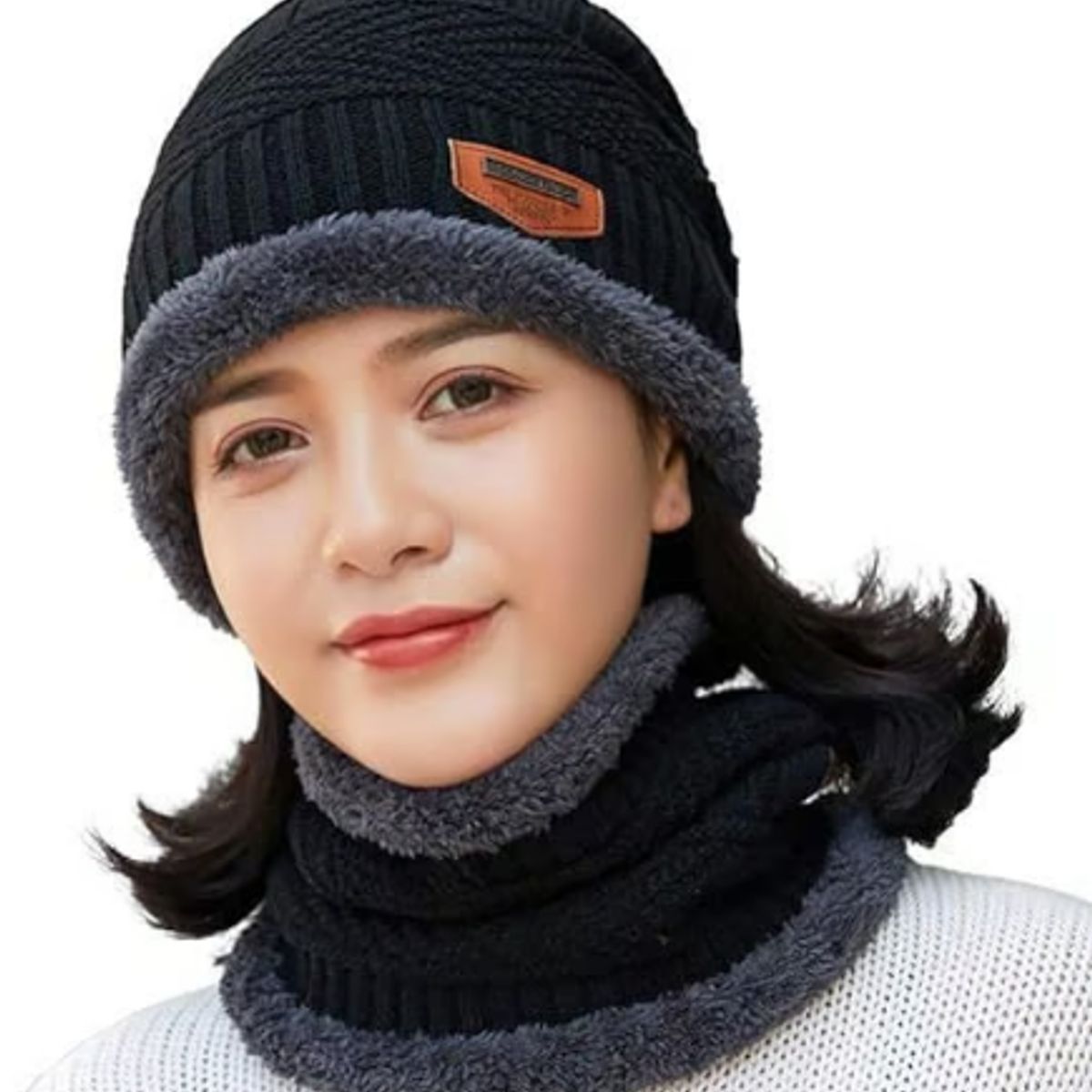 GENERICO - Conjuntos Gorro con Cuellera MUJER con Forro de Peluche Antialérgico