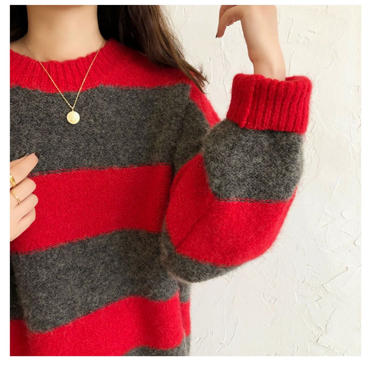 TIOZONEY - Suéter de cuello alto para mujeres - Rojo