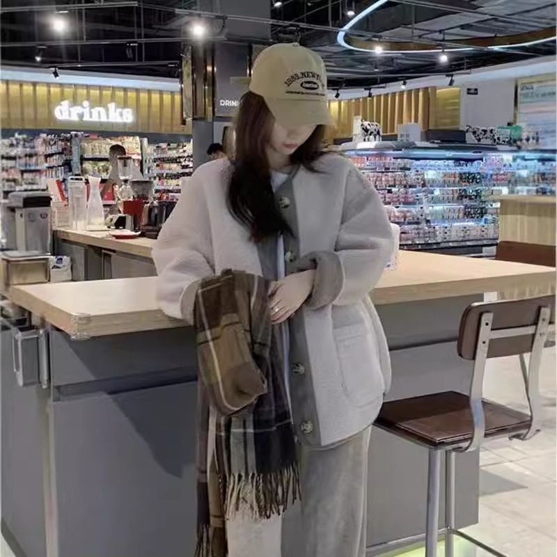 TIOZONEY - Chaqueta de manga larga para mujer - Gris