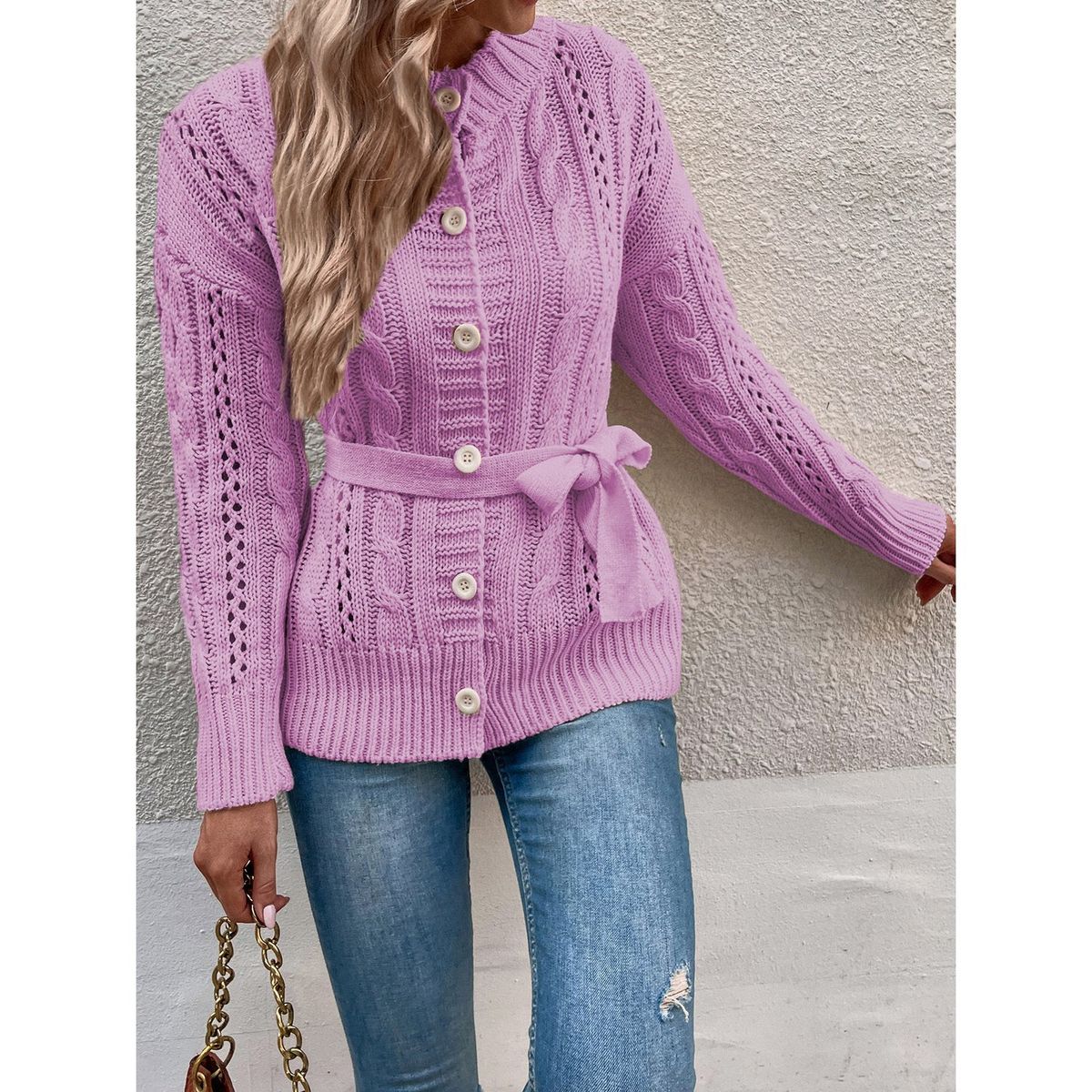 TIOZONEY - Suéter de mujer de primavera - Morado