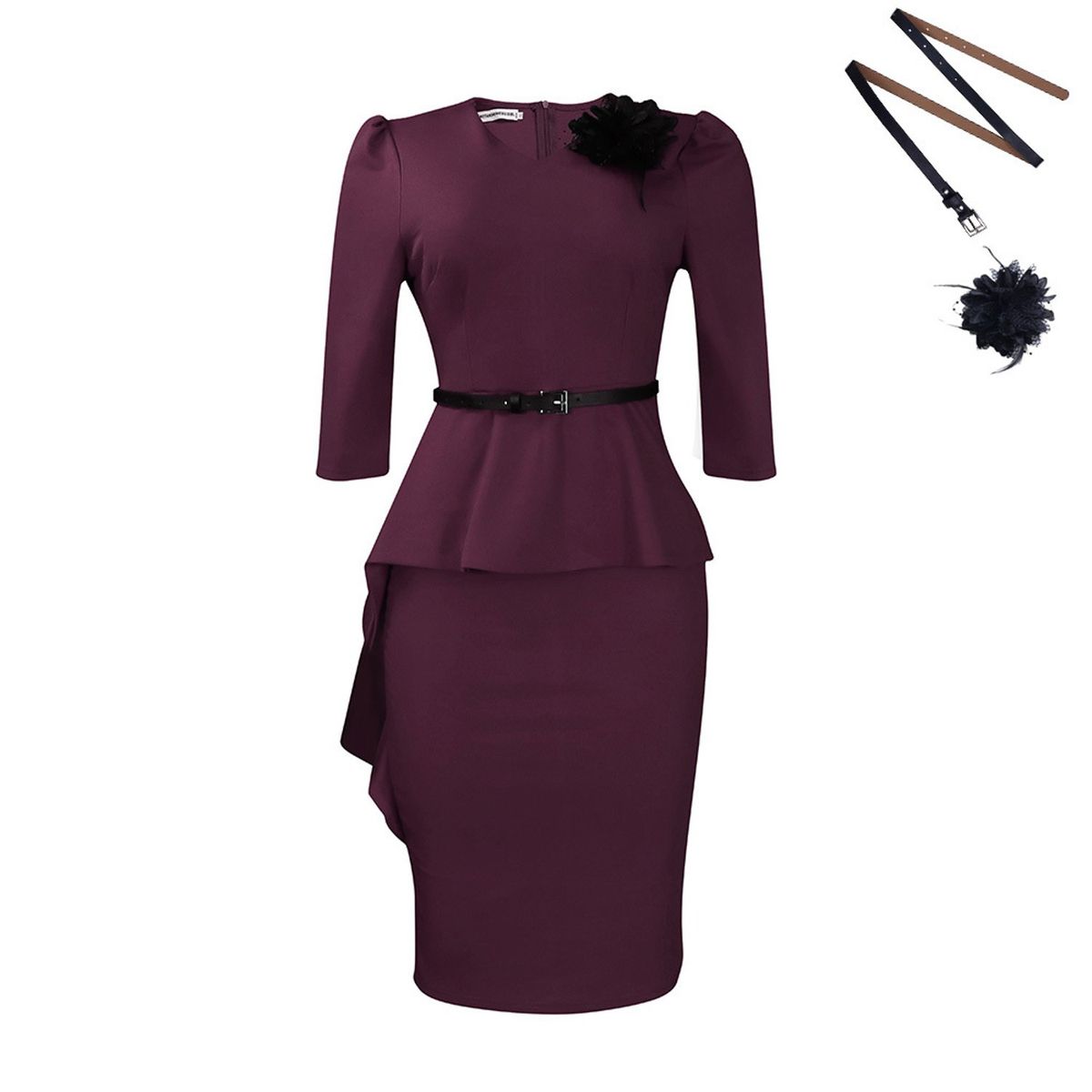 TIOZONEY - Vestido vintage de mujer con cuello en V