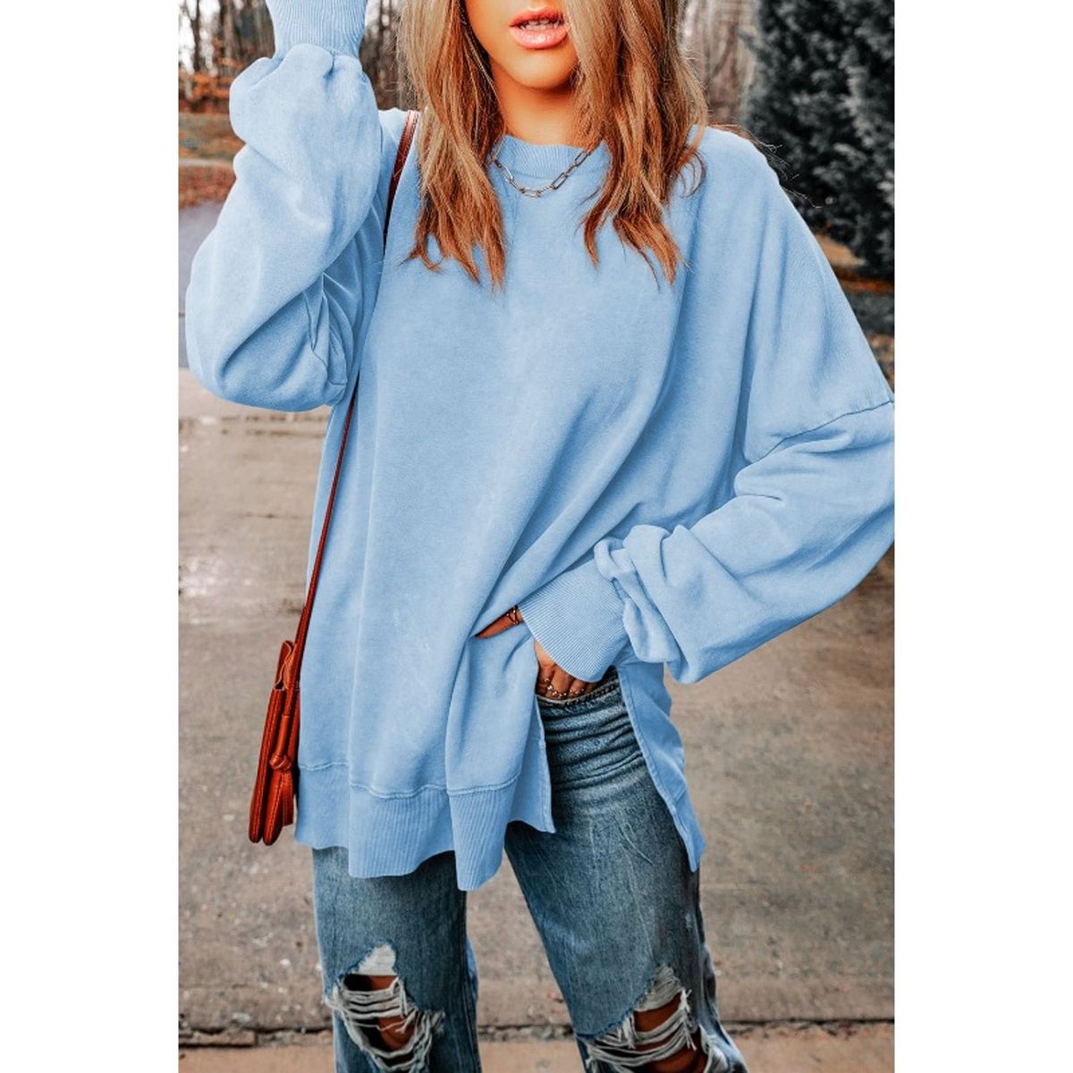 TIOZONEY - Sudadera de cuello redondo para mujer