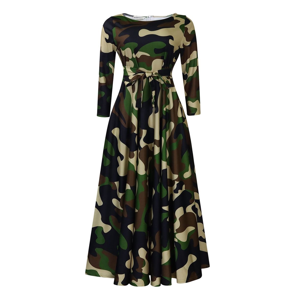 TIOZONEY - Vestido estampado con cordones para mujer