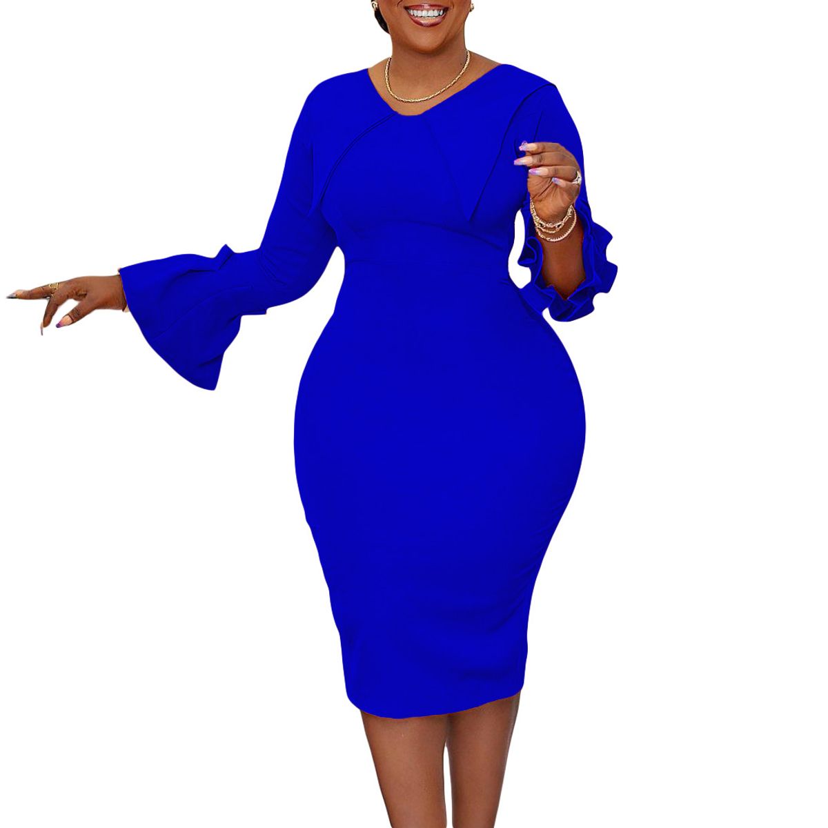 TIOZONEY - Vestido con falda lápiz a la cadera