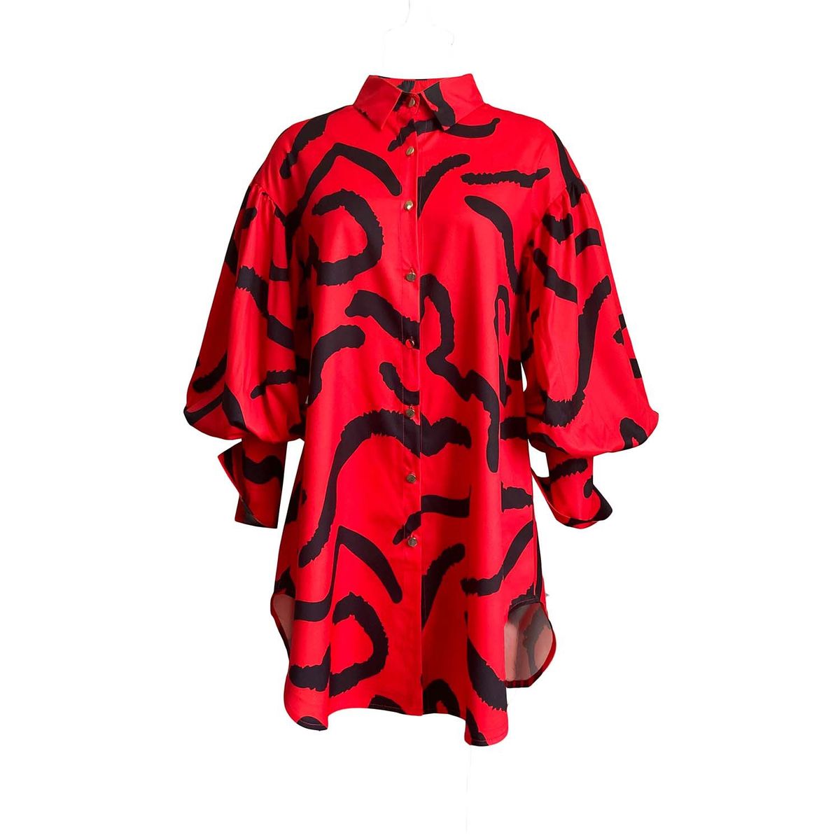 TIOZONEY - Vestido estampado con solapa para mujer