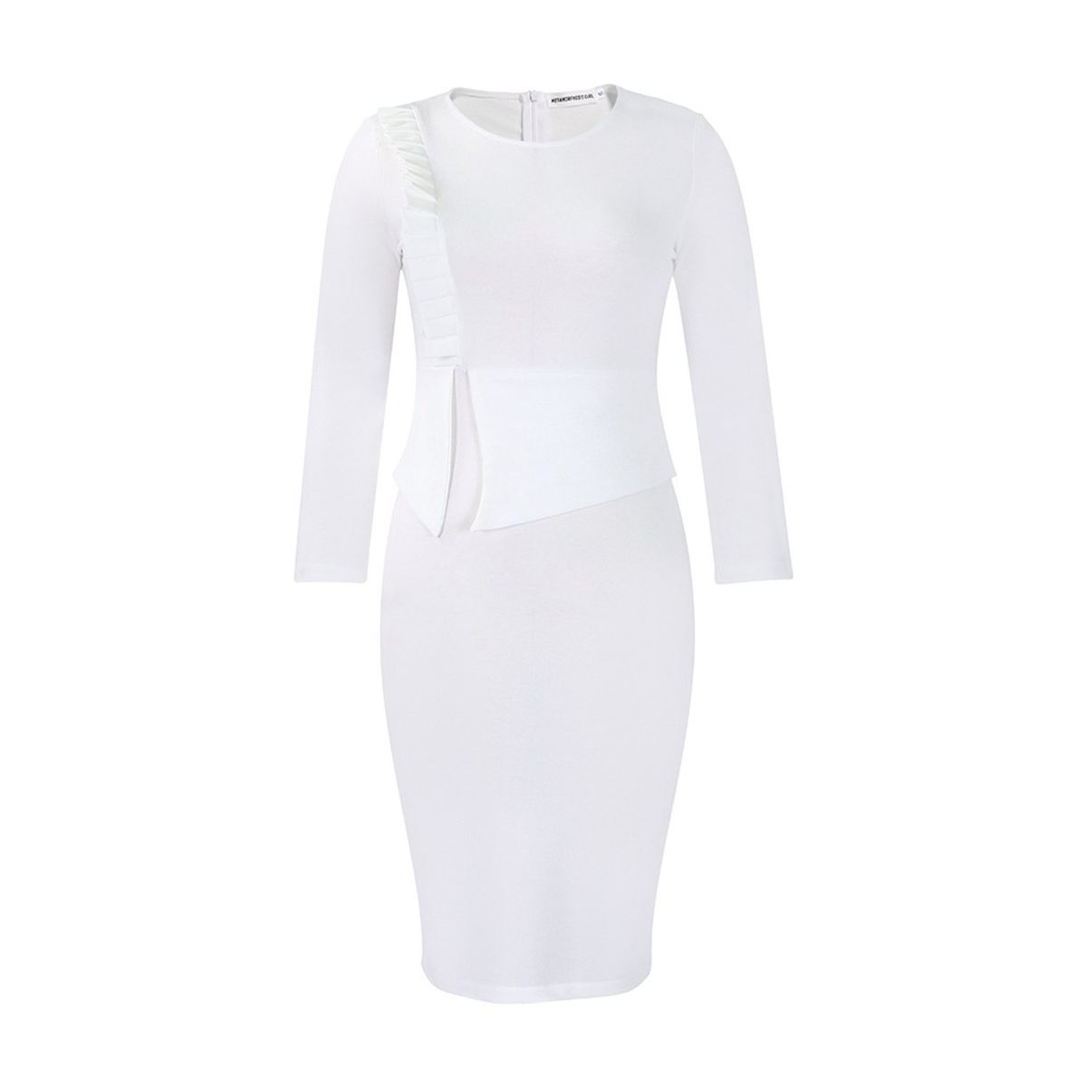 TIOZONEY - Vestido de mujer de manga larga y cuello redondo