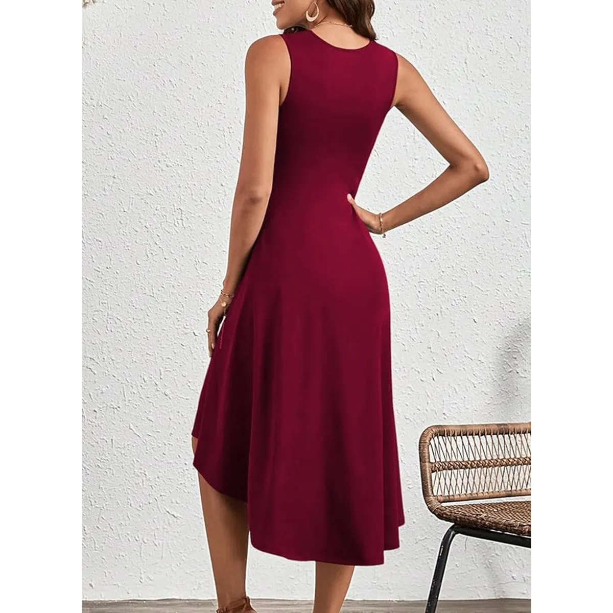 TIOZONEY - Vestido de mujer - Rojo