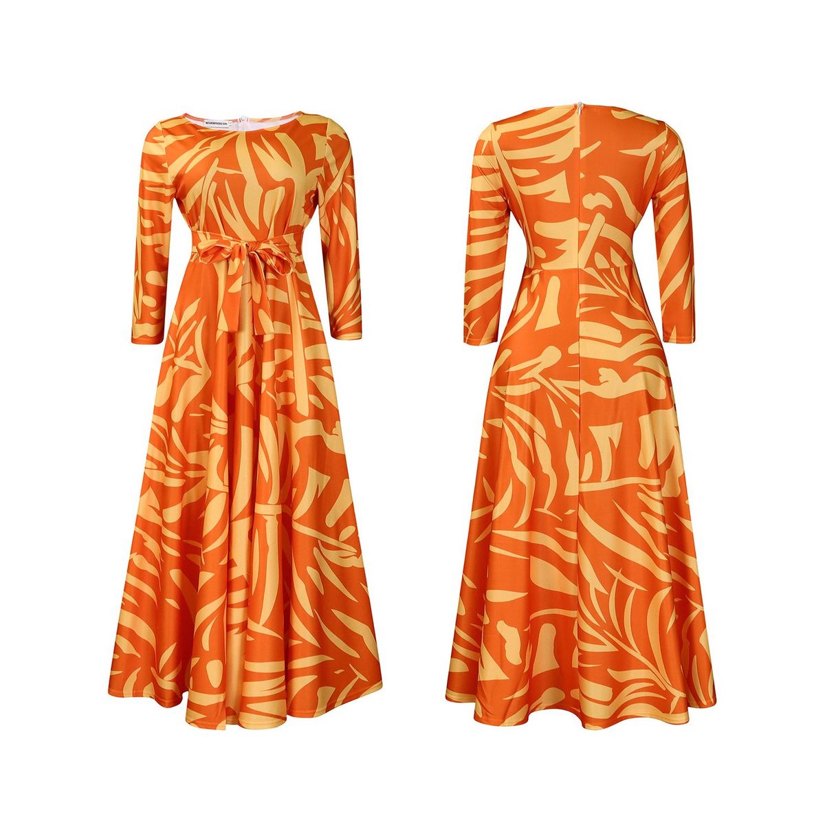 TIOZONEY - Vestido estampado con cordones para mujer