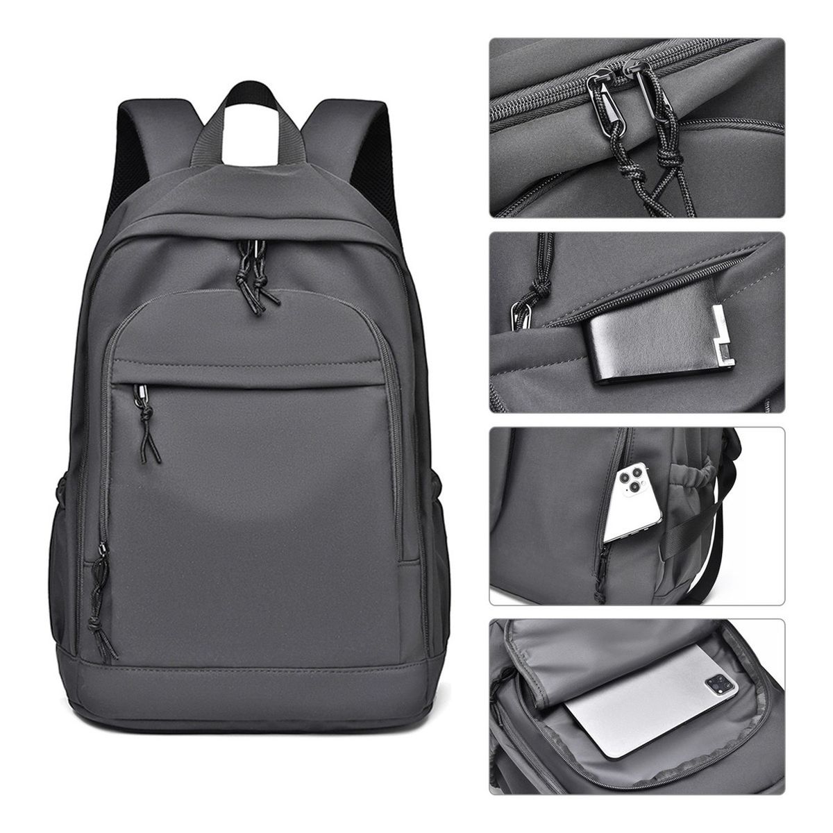 TIOZONEY - Mochila escolar color dark gray diseño lisa 32L