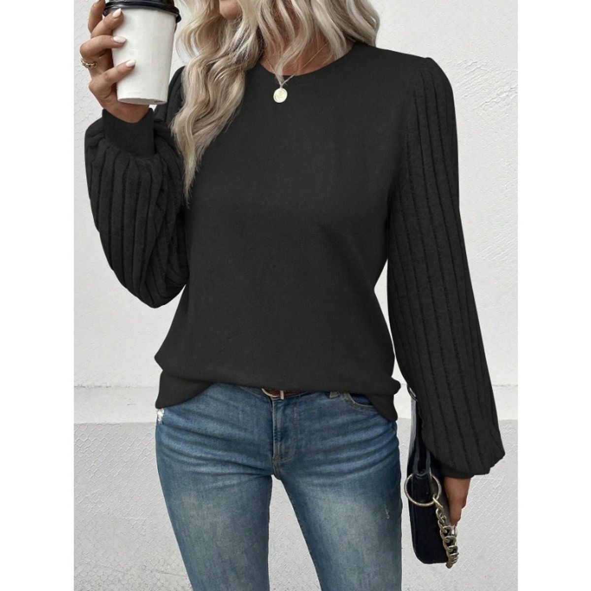 TIOZONEY - Sudadera de cuello redondo para mujer