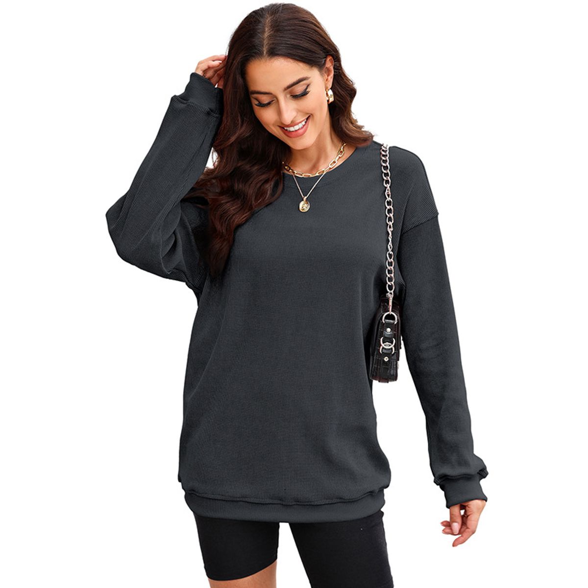TIOZONEY - Sudadera holgada de mujer
