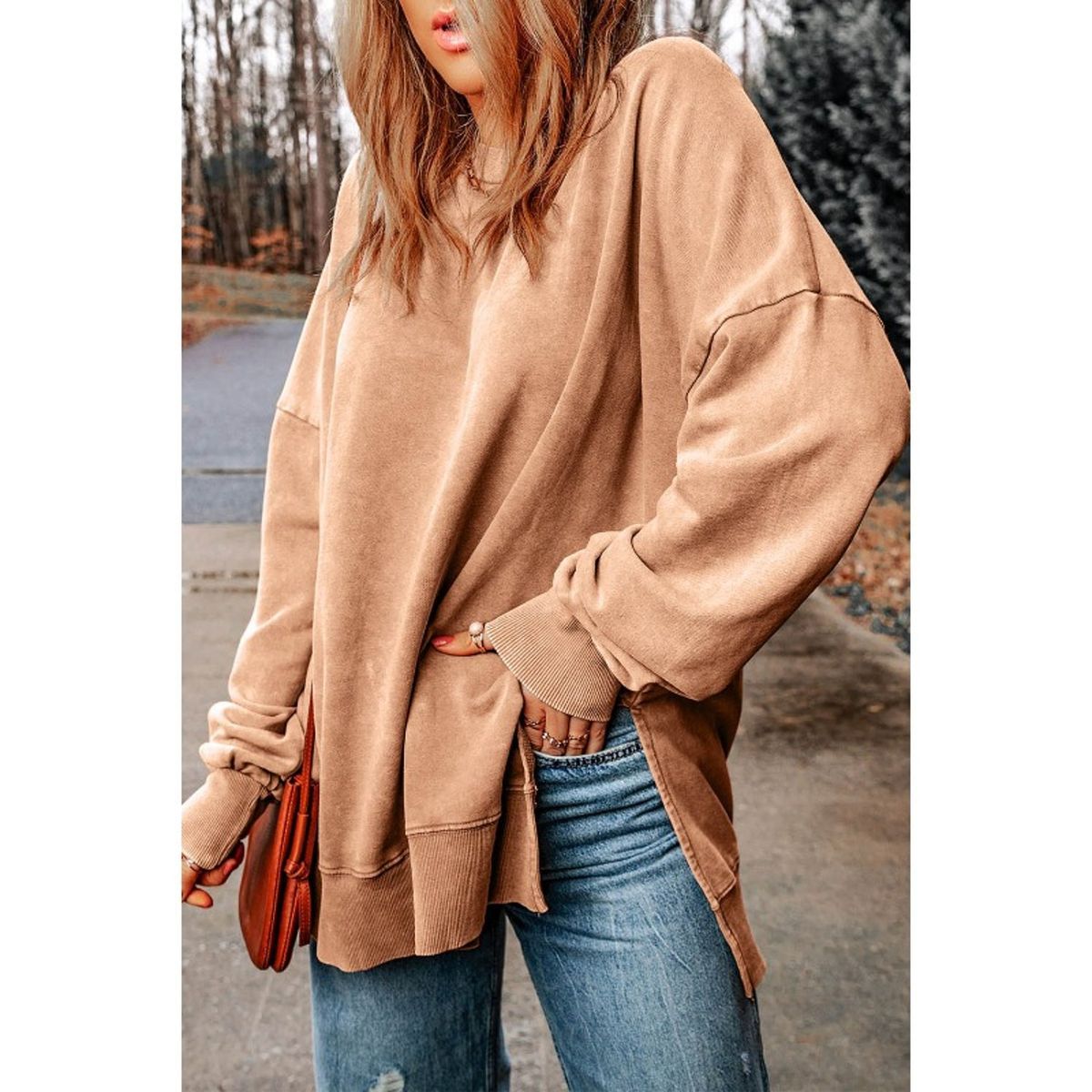 TIOZONEY - Sudadera de cuello redondo para mujer