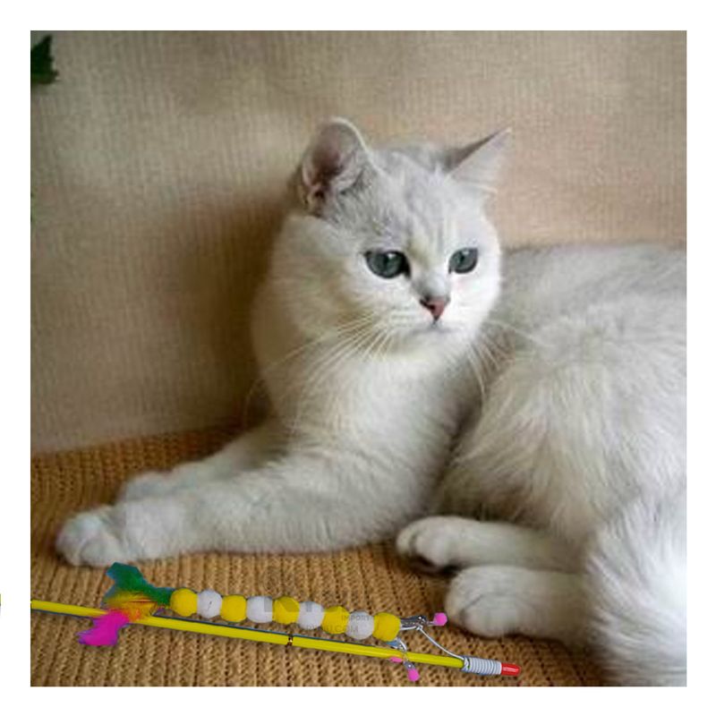 RYBIU IMPORT - Palo de Diversion para Gatitos Color Amarillo Y+MiniAgenda