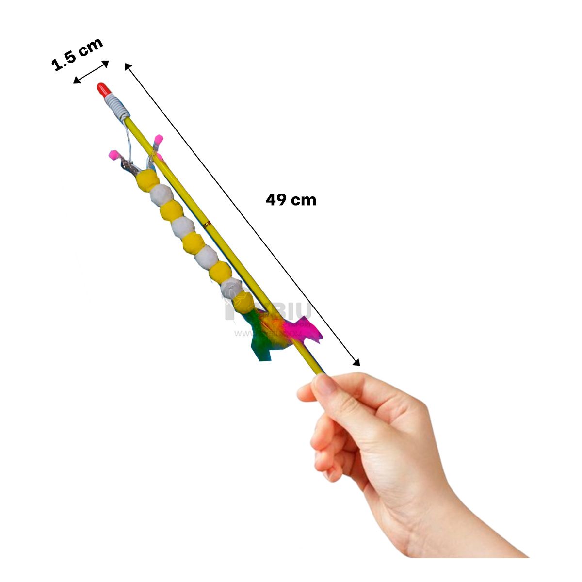 RYBIU IMPORT - Baston para Animales en Tono Amarillo Y+Ligas de Regalo