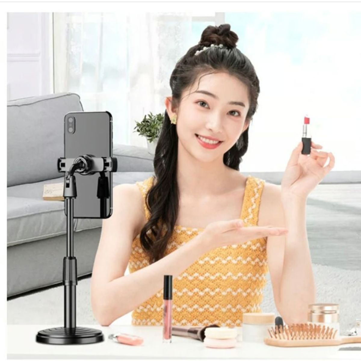 GENERICO - Soporte para Celulares Sujetador smartphone con base Giratoria