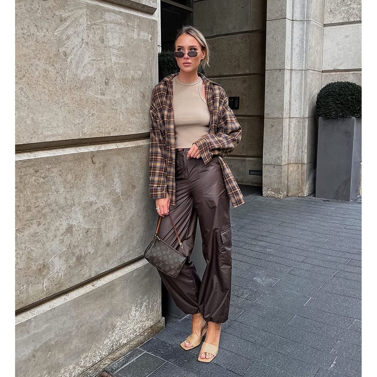 TIOZONEY - Camisa de cuadros para mujer