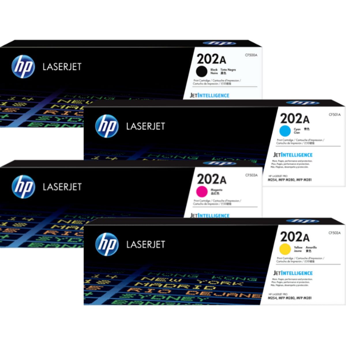 HP - Kit Toner HP 202A Cyan Magenta Amarillo Negro - Pack