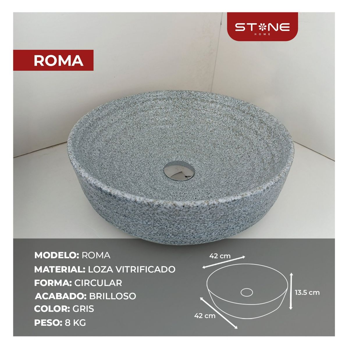 STONE - BOWL REDONDO ROMA STONE